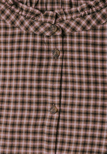 Langarm Bluse mit Rundhals und Rüschen
