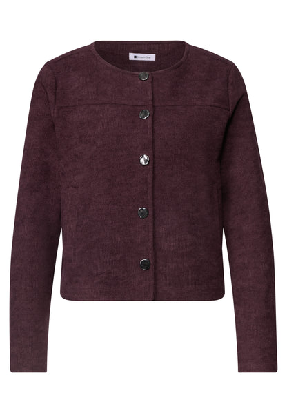 Langarm Jacke mit Rundhals und Knöpfen