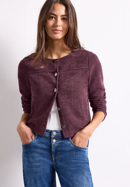 Langarm Jacke mit Rundhals und Knöpfen