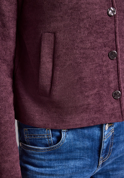 Langarm Jacke mit Rundhals und Knöpfen