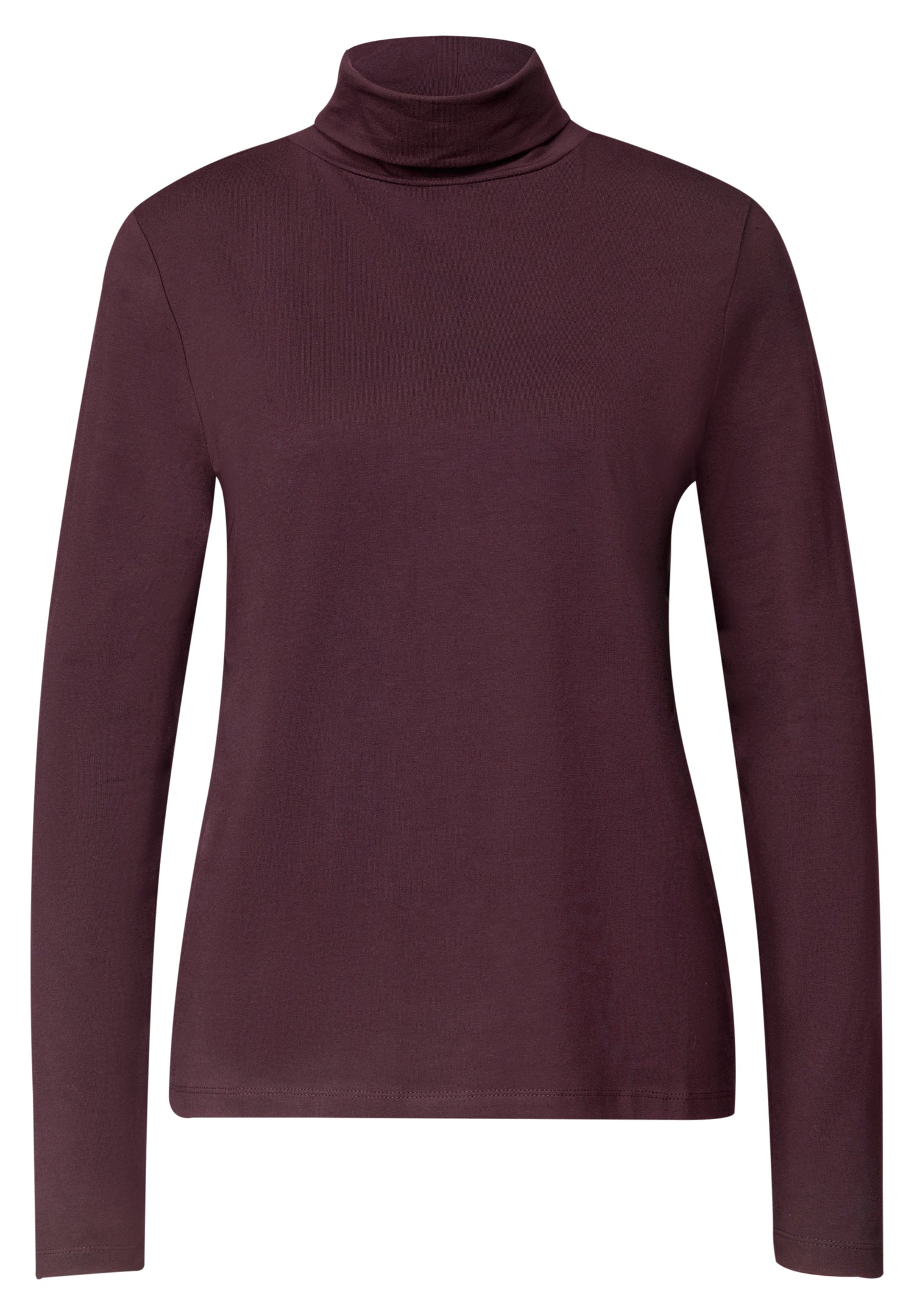 Langarm Shirt in Unifarbe mit Rollkragen