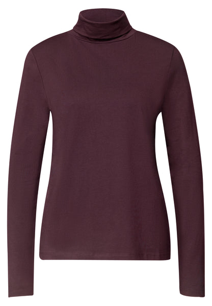 Langarm Shirt in Unifarbe mit Rollkragen