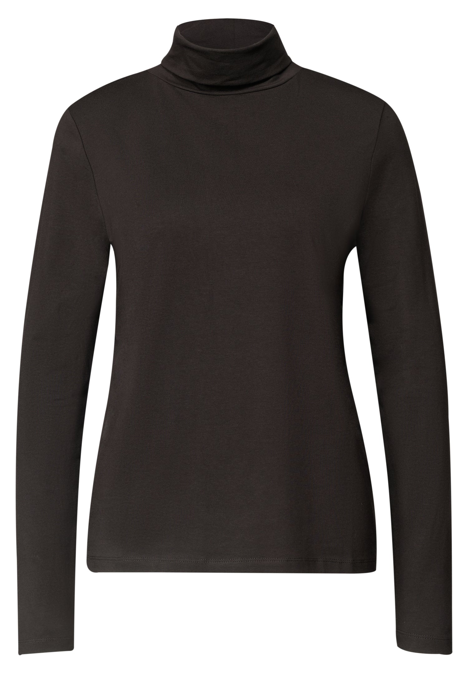 Langarm Shirt in Unifarbe mit Rollkragen