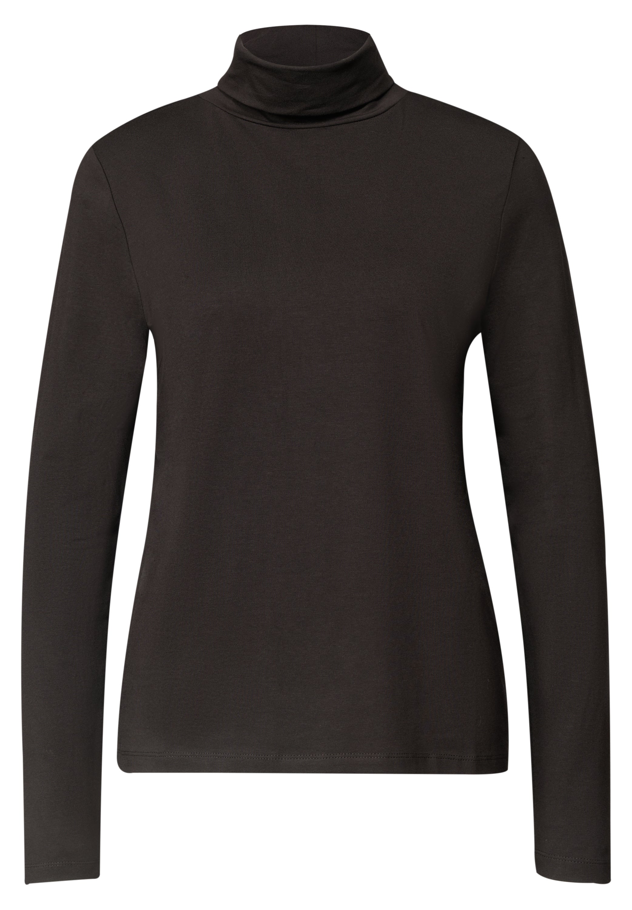 Langarm Shirt in Unifarbe mit Rollkragen