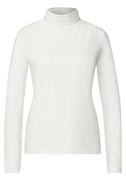 Langarm Shirt in Unifarbe mit Rollkragen
