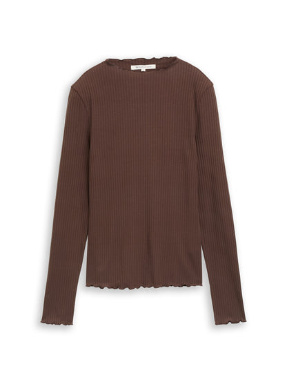 Langarmshirt mit Rippstruktur