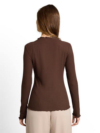 Langarmshirt mit Rippstruktur