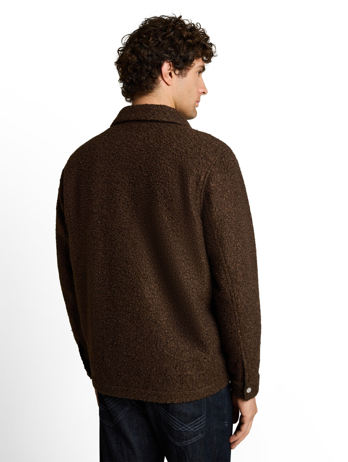 Bouclé Overshirt mit Reißverschluss