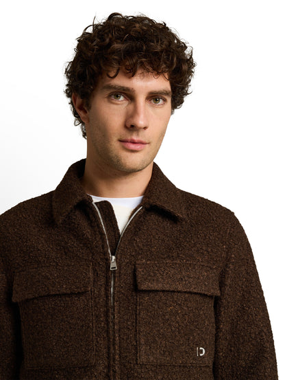 Bouclé Overshirt mit Reißverschluss