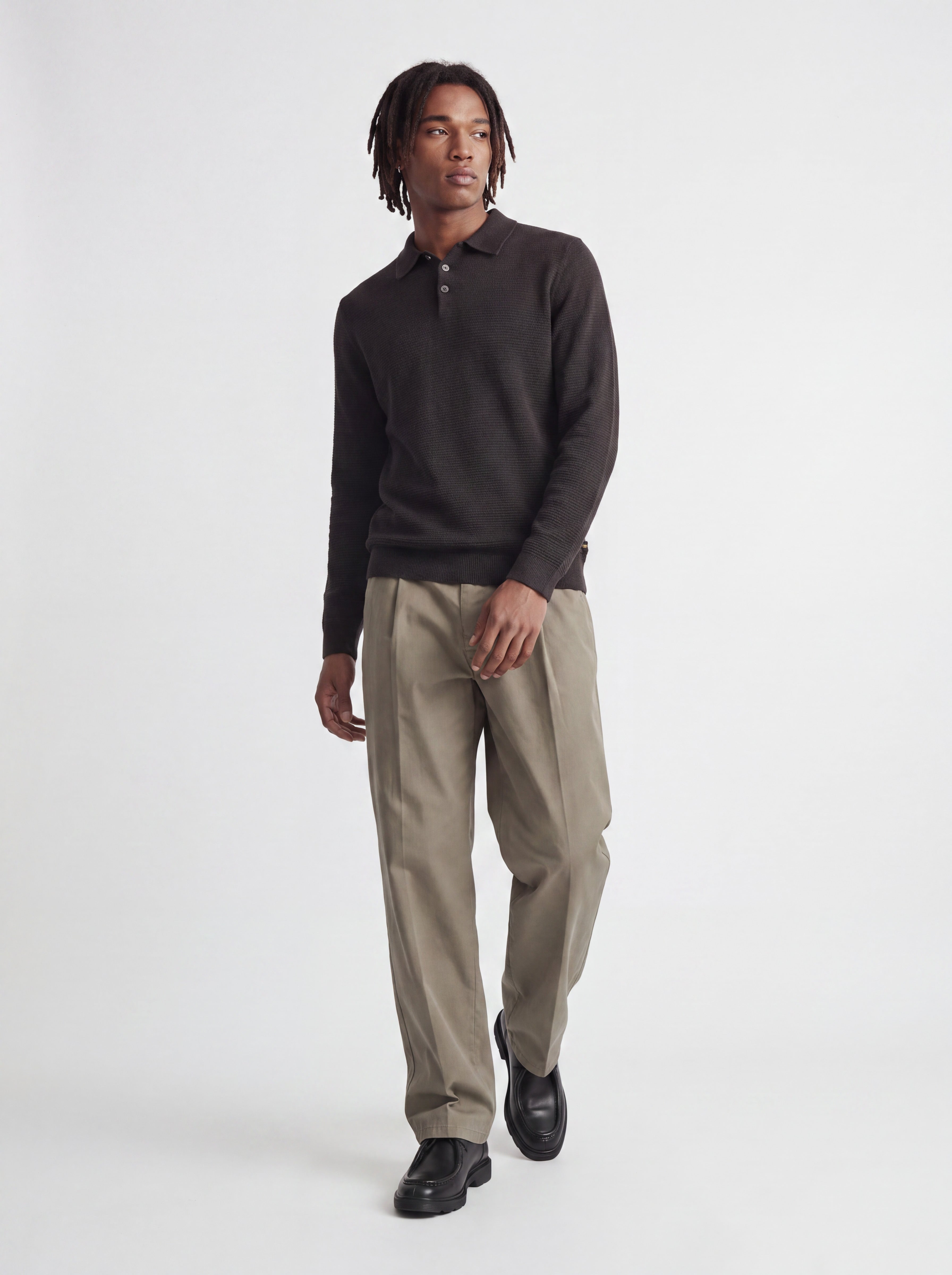 JPRBLURILEY KNIT POLO LS