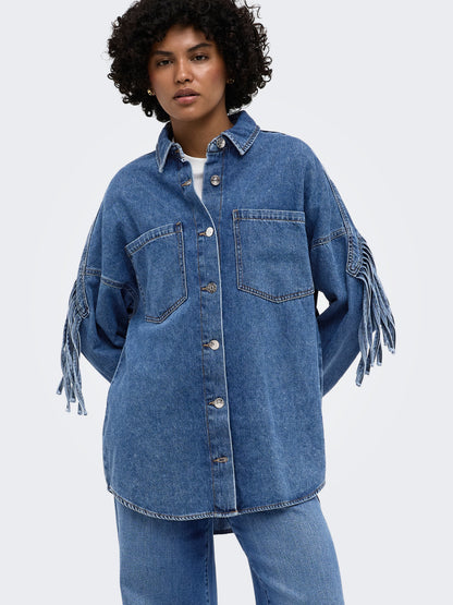 ONLMAUREEN LS FRINGE DNM SHIRT AKM