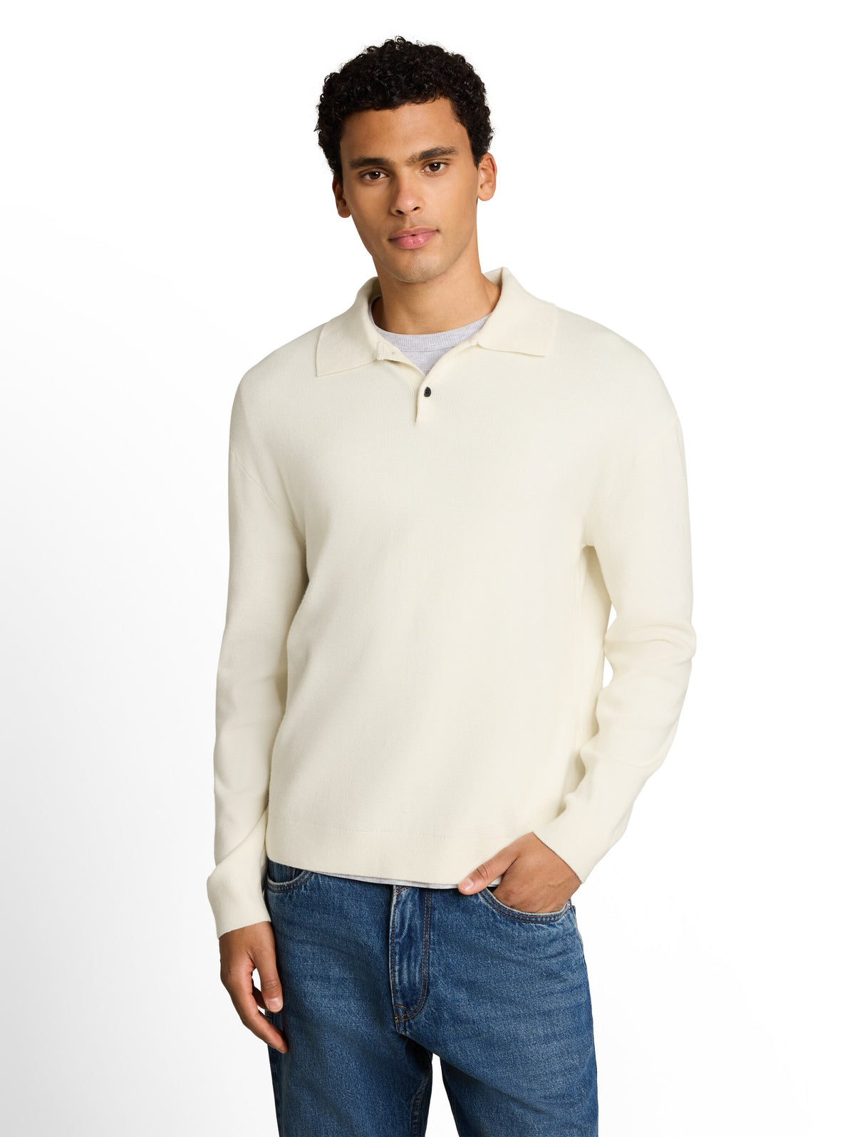 Relaxed Fit Strickpullover mit Polokragen