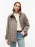 COTTON CHECK CAPE COAT