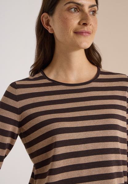 Pullover mit Rundhals und Streifen