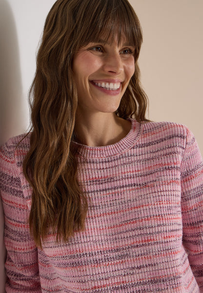 Pullover mit Rundhals und Space-Dye-Optik