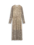 Fitted Mesh Midi-Kleid mit Animal-Print