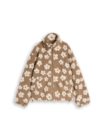 Teddy Jacke mit Blumenmuster