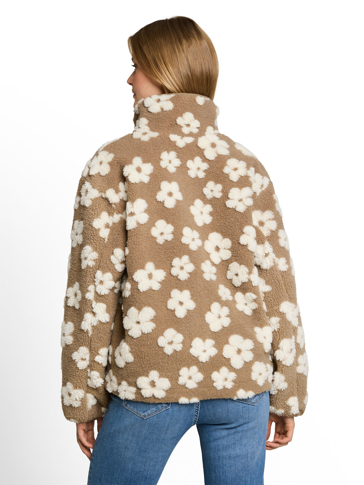 Teddy Jacke mit Blumenmuster