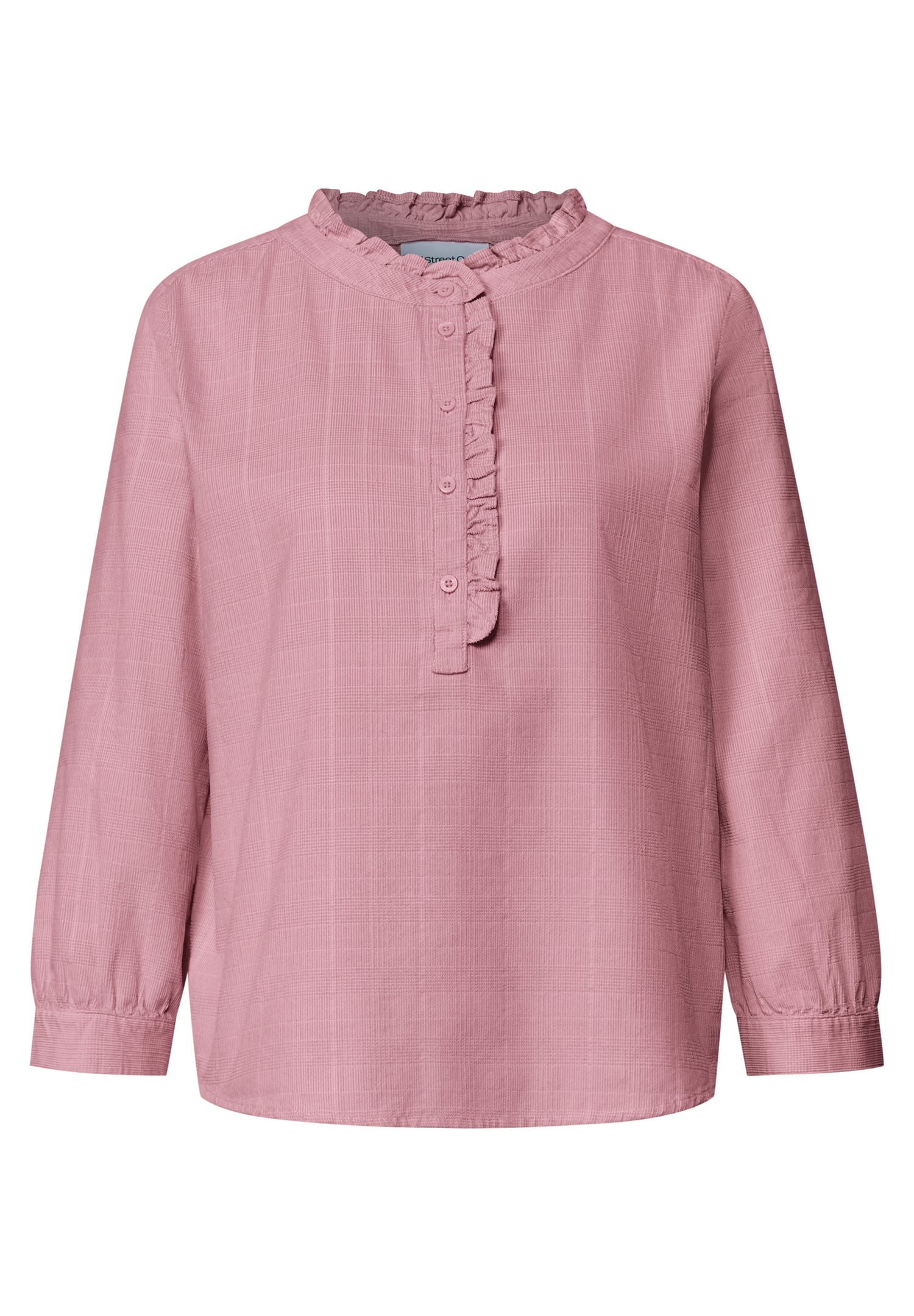 Langarm Cordbluse mit Rüschendetails