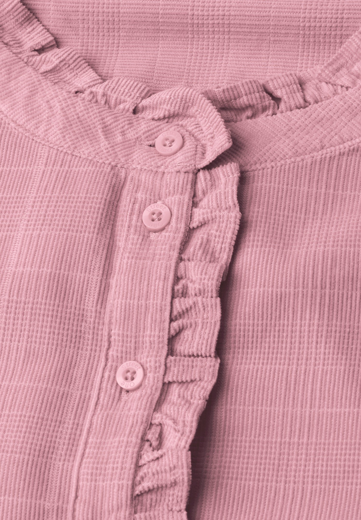 Langarm Cordbluse mit Rüschendetails