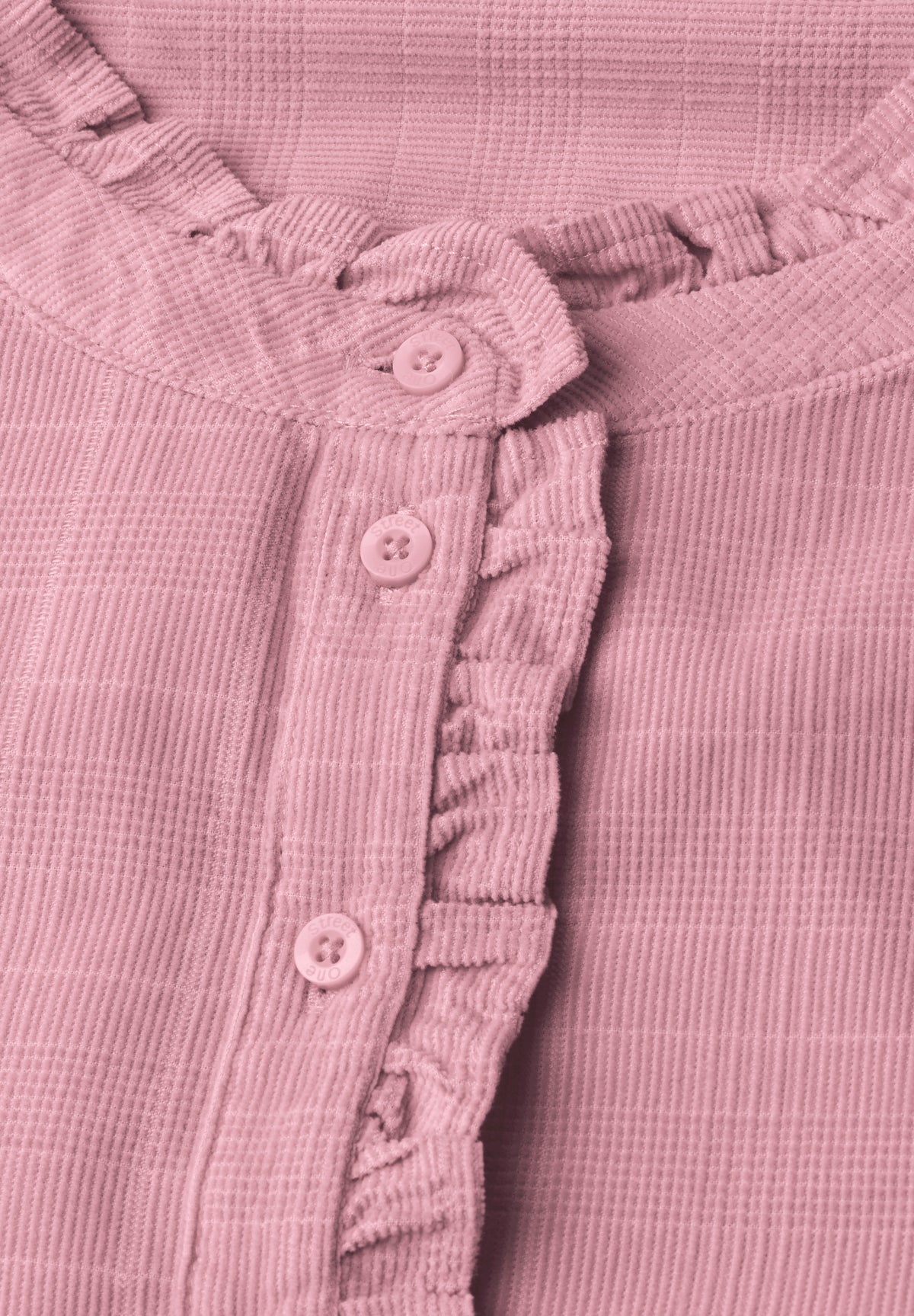 Langarm Cordbluse mit Rüschendetails
