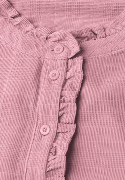 Langarm Cordbluse mit Rüschendetails