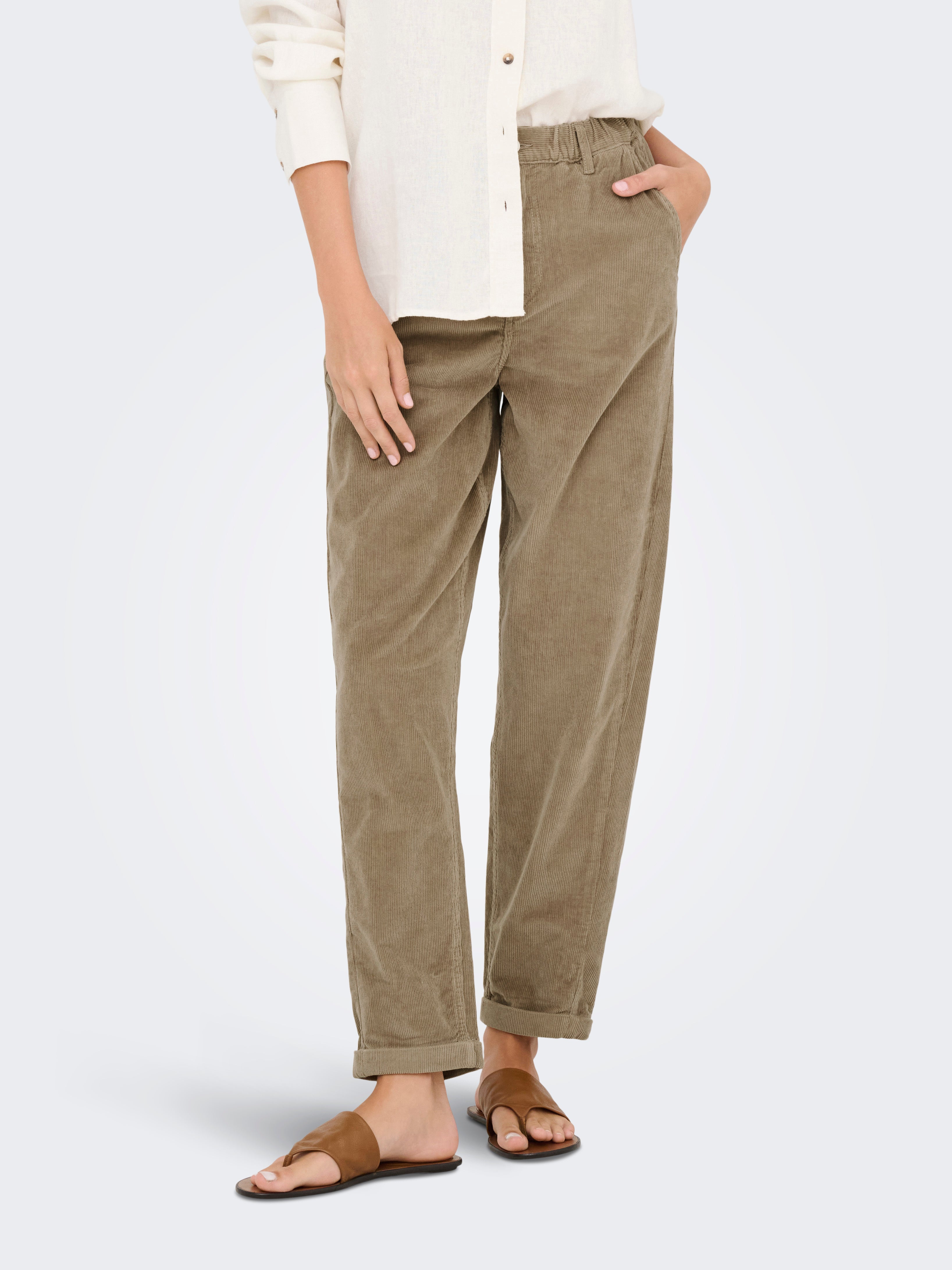 ONLFLORA MW ELA CORD CAROT PANT PNT NOOS