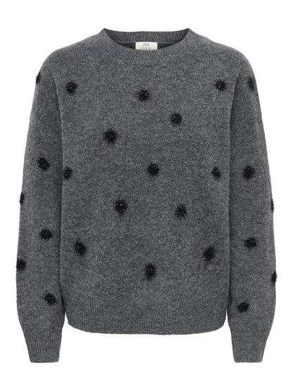JDYMELEA L/S O-NECK POMPOM PULLOVER KNT