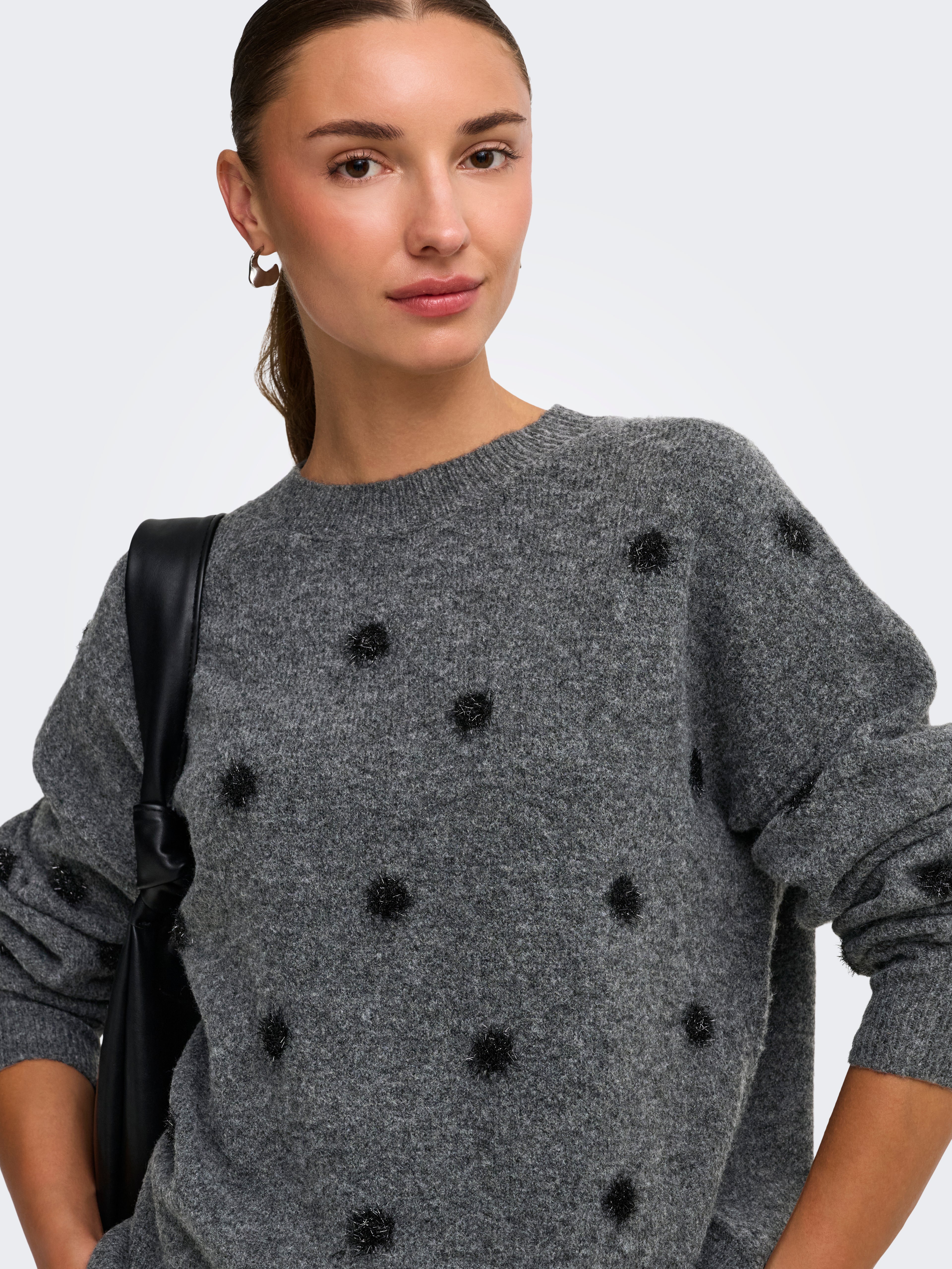 JDYMELEA L/S O-NECK POMPOM PULLOVER KNT