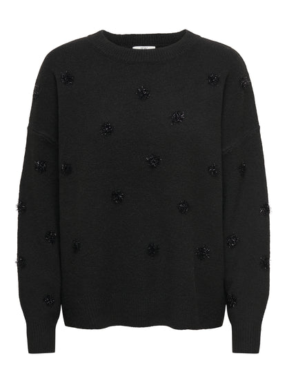 JDYMELEA L/S O-NECK POMPOM PULLOVER KNT