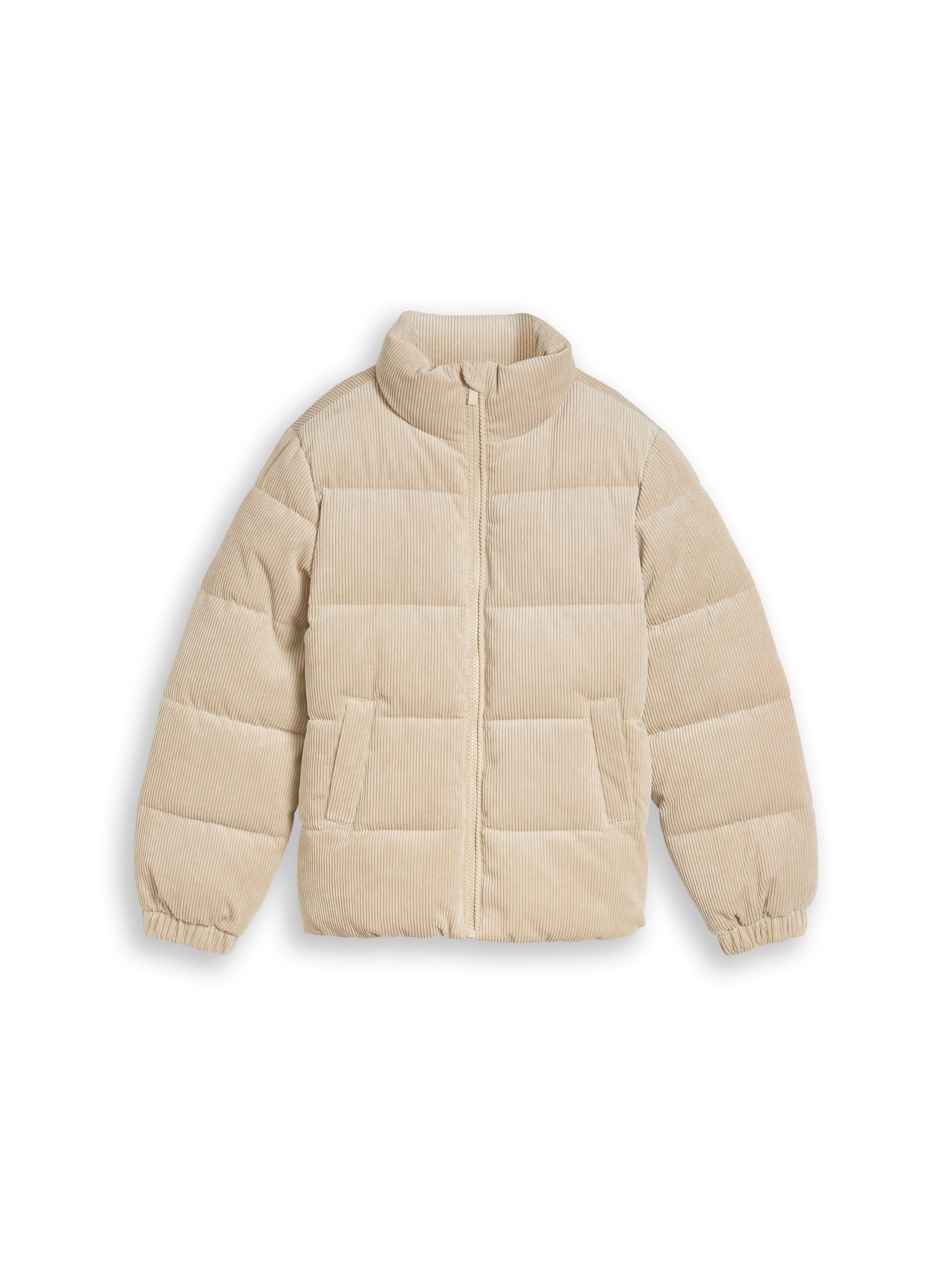 Cord Puffer-Jacke mit Stehkragen