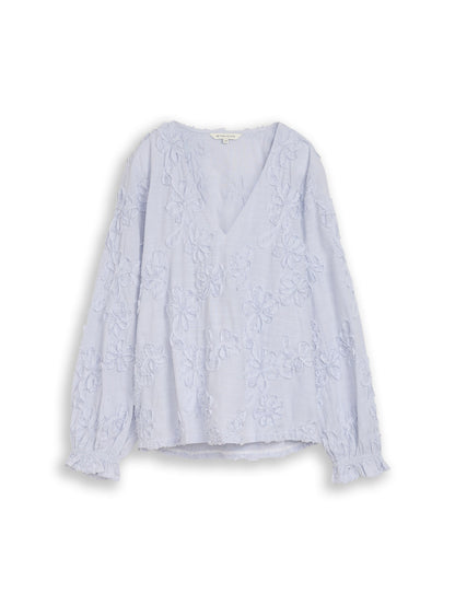 Bluse mit Blumen-Stickerei