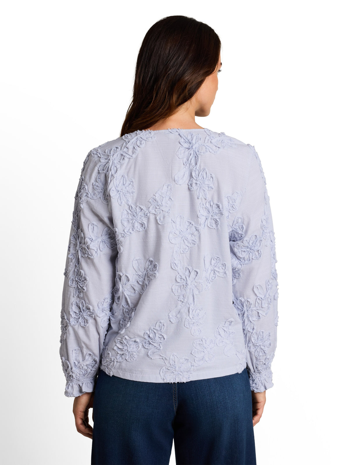 Bluse mit Blumen-Stickerei