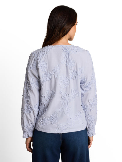 Bluse mit Blumen-Stickerei