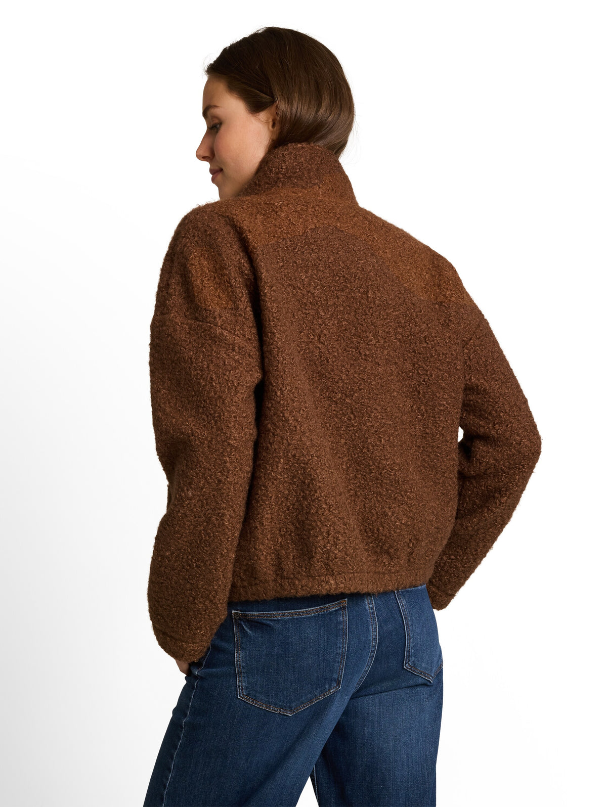 Teddy Sweatjacke mit Stehkragen