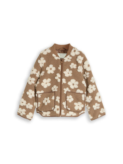 Teddy Bomberjacke mit Blumenmuster