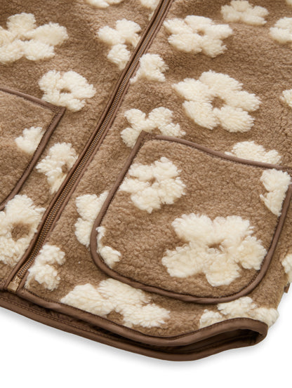 Teddy Bomberjacke mit Blumenmuster