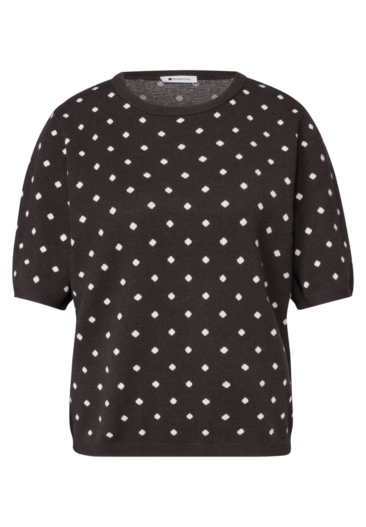 Kurzarm Pullover mit Rundhals und Muster
