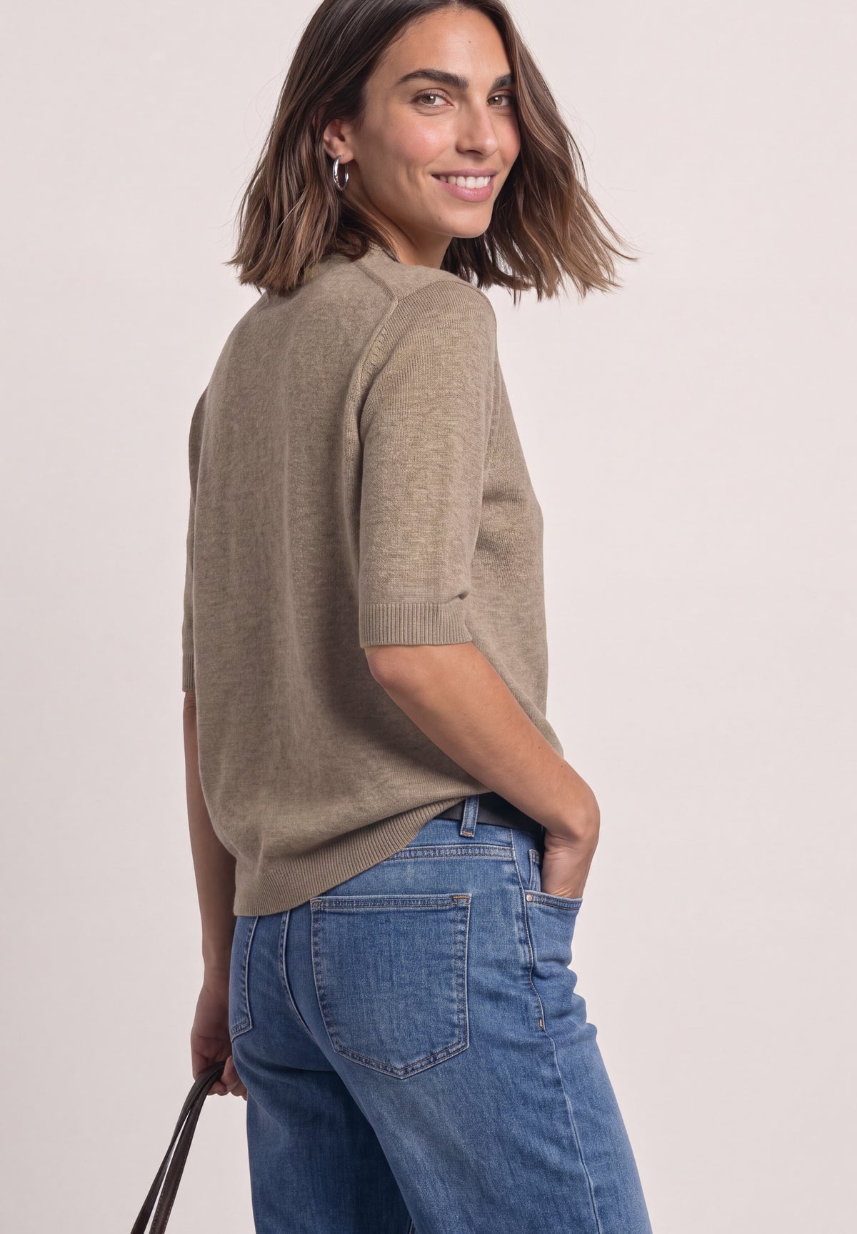 Kurzarm Pullover mit Turtle Neck
