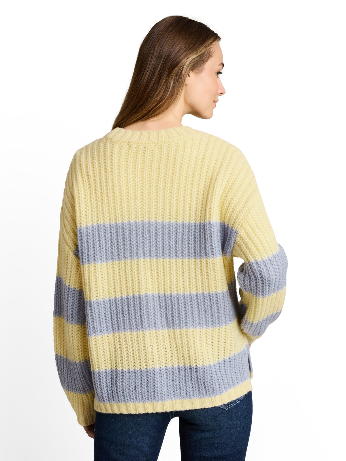 Relaxed Fit Strickpullover mit Streifenmuster