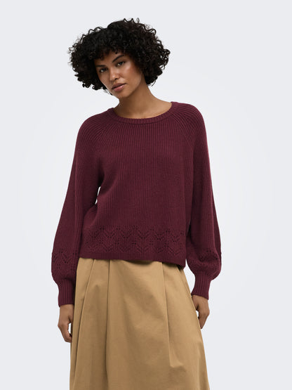 ONLPRINCESS LS O-NECK DETAIL KNT