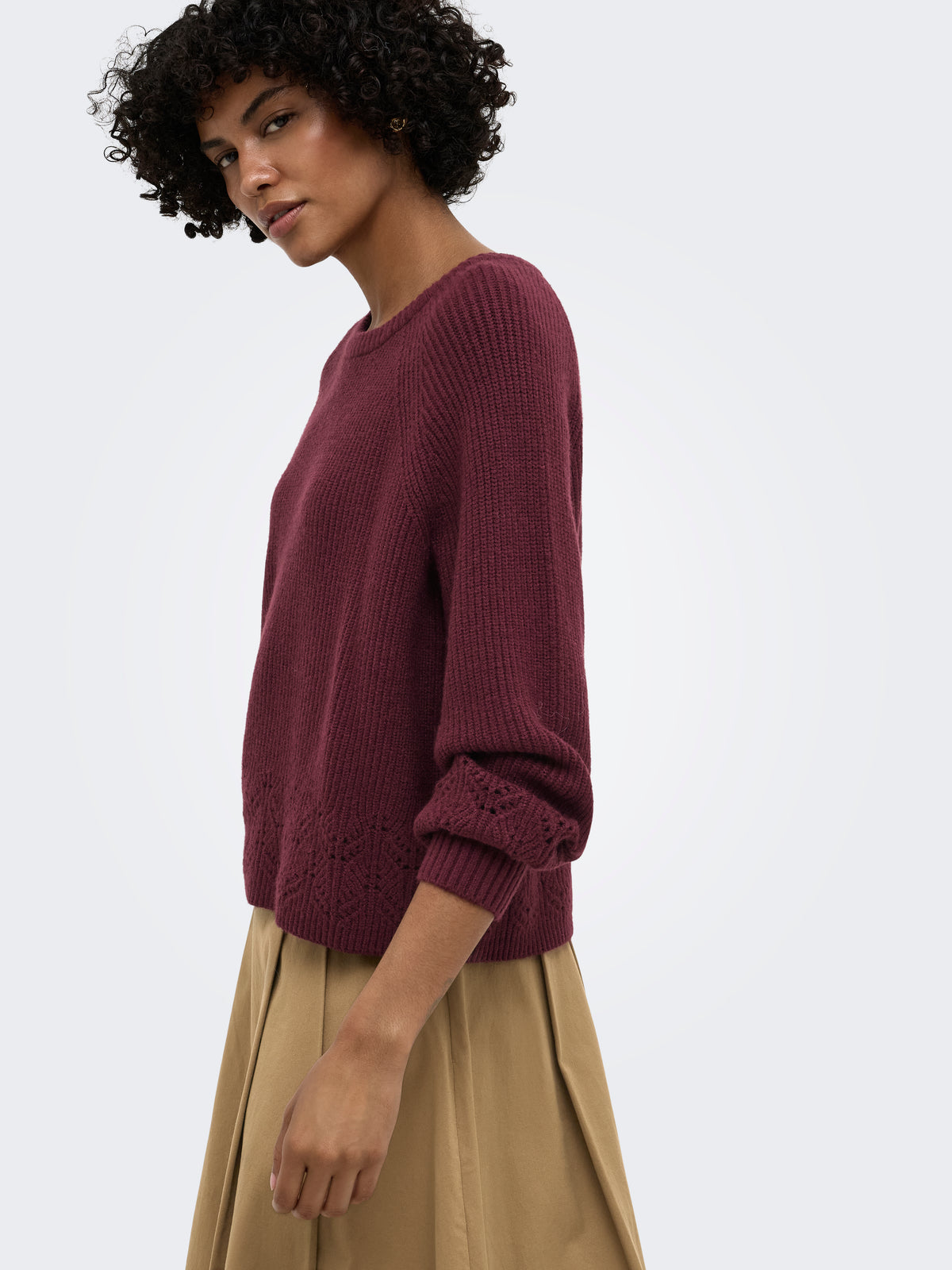 ONLPRINCESS LS O-NECK DETAIL KNT