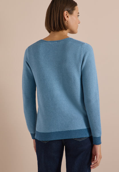 Pullover im Two-Tone-Look mit V-Neck
