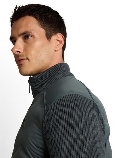 Hybrid Steppjacke mit Strick-Details