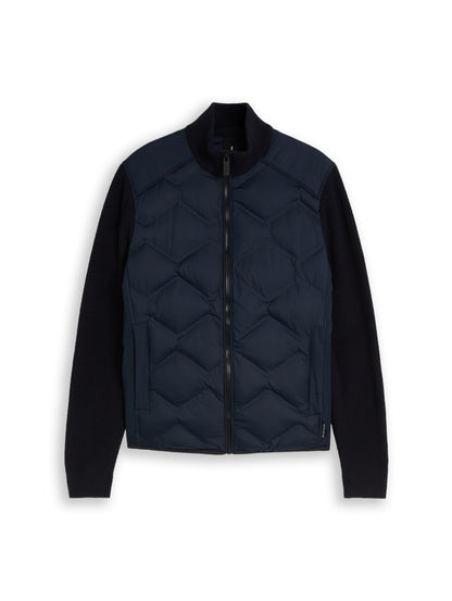 Hybrid Steppjacke mit Strick-Details