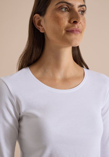 Basic Langarm Shirt mit Rundhals