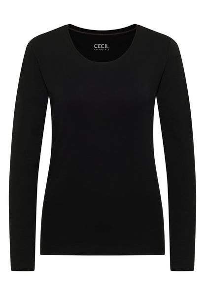 Basic Langarm Shirt mit Rundhals