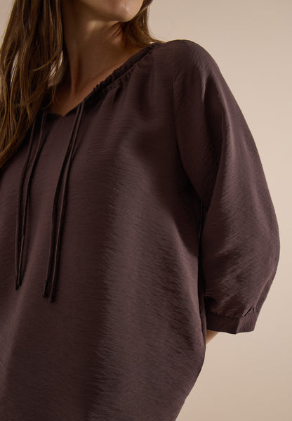 Carmen-Bluse mit Halbarm und Bändern