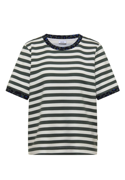 T-Shirt mit Rundhals und Leo-Details