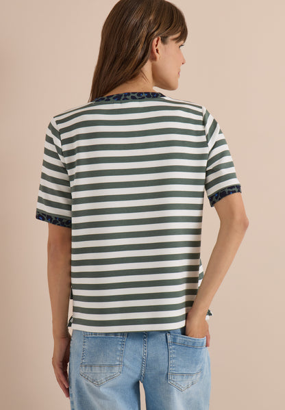 T-Shirt mit Rundhals und Leo-Details